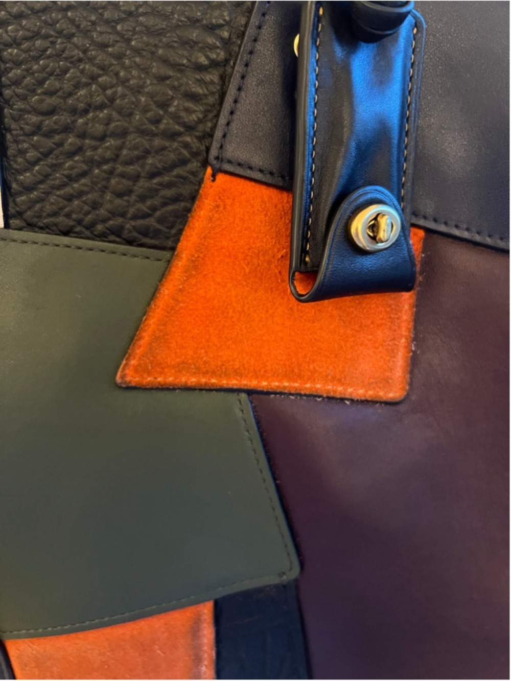 Coach 1941 Patchwork Rogue 30 Bag 20315 Multi Orange Olive Leather Suede Satchel - Picture 6 of 16